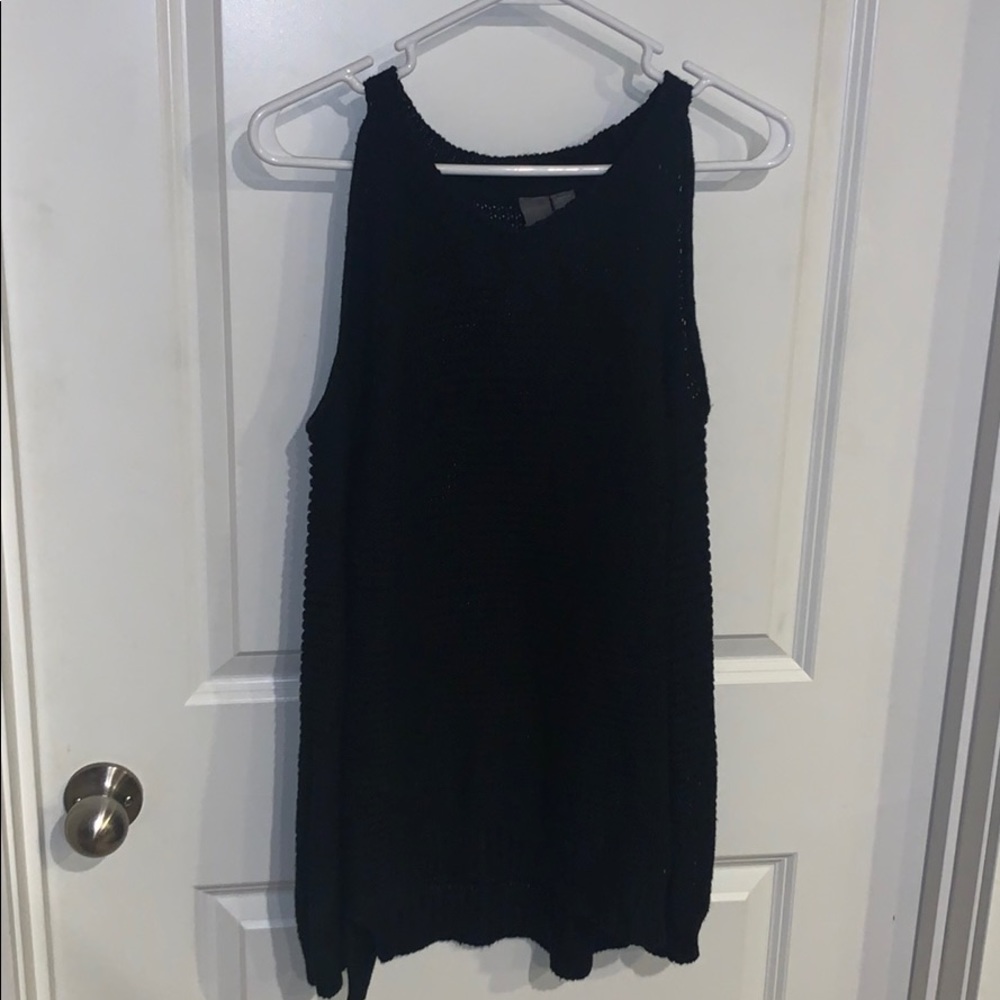 Black cold shoulder sweater